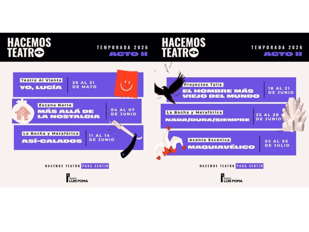 La Temporada 2026 del Teatro Luis Poma apostará por dramaturgia salvadoreña, nuevos lenguajes escénicos y propuestas centradas en la memoria y la identidad. Imagen/ Teatro Luis Poma