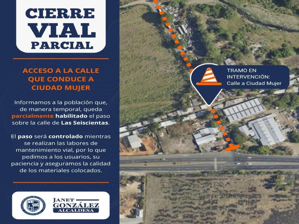 Cierre vial-calle a Ciudad Mujer