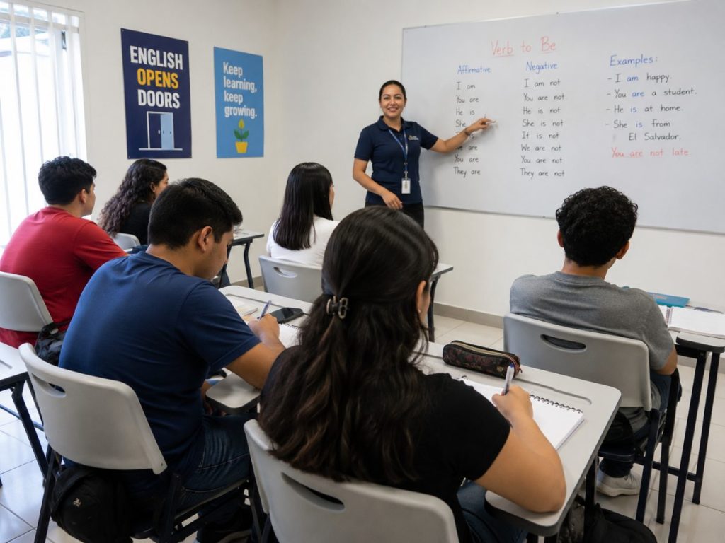 Clases-inglés-estudiantes-maestra-profesora