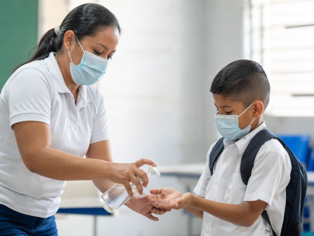 Educación-maestra-estudiante-medidas-salud