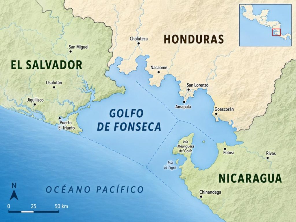 Mapa-Golfo de fonseca