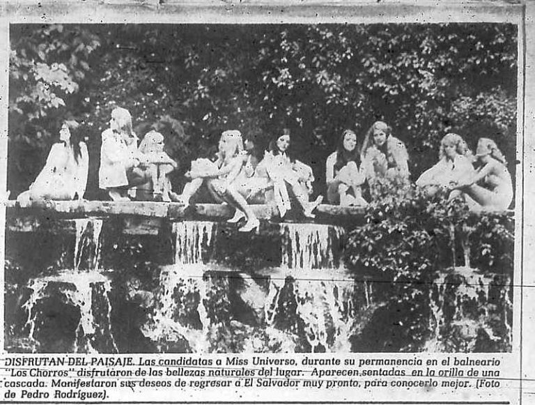El turicentro Los Chorros fue una de las locaciones salvadoreñas mostradas durante Miss Universo 1975. 