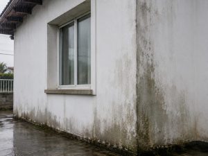 Moho-lluvia-filtración de agua-pared