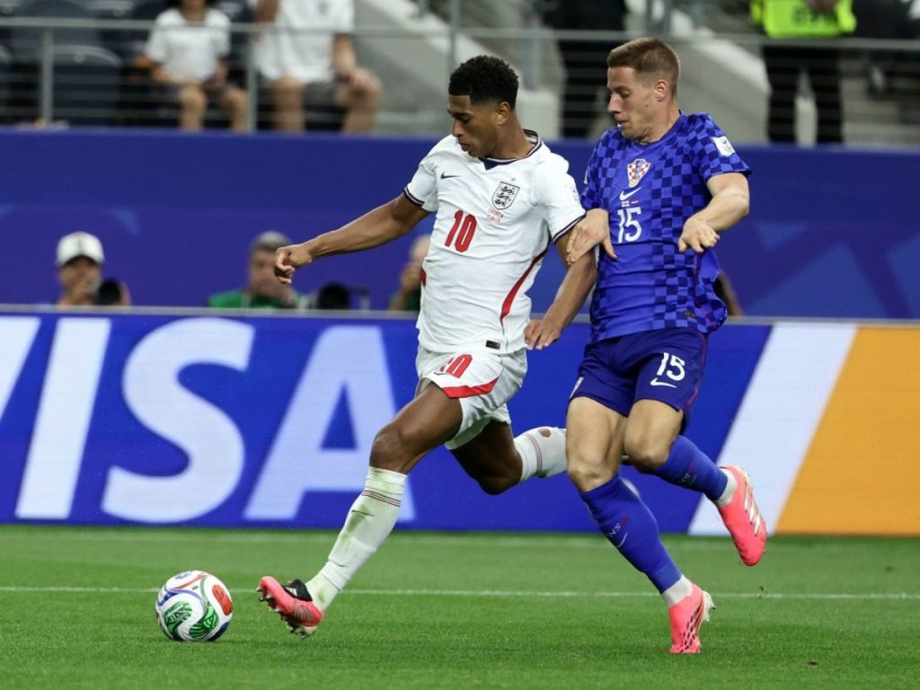 Jude Bellingham al momento de anotar su gol ante Croacia. Foto AFP