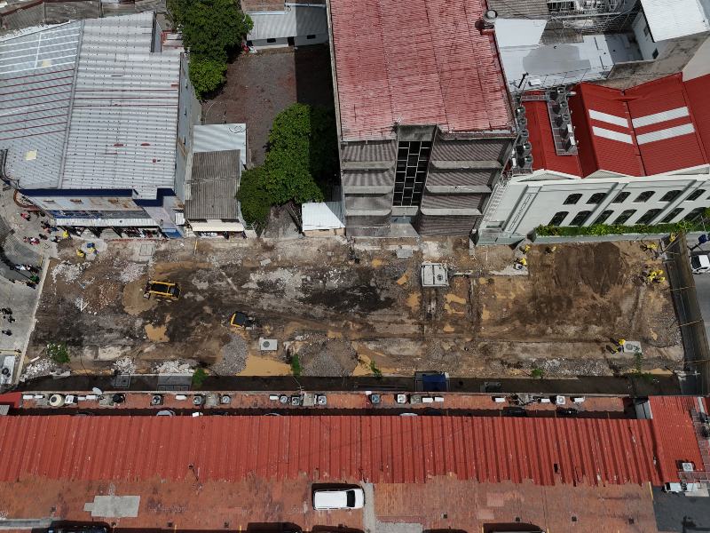 El tramo intervenido se ubica en una zona patrimonial del Centro Histórico de San Salvador.