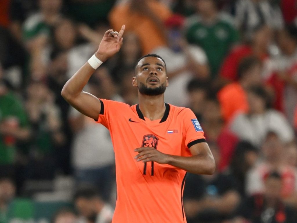 Cody Gakpo celebra su gol ante Marruecos en el Mundial 2026. Foto AFP