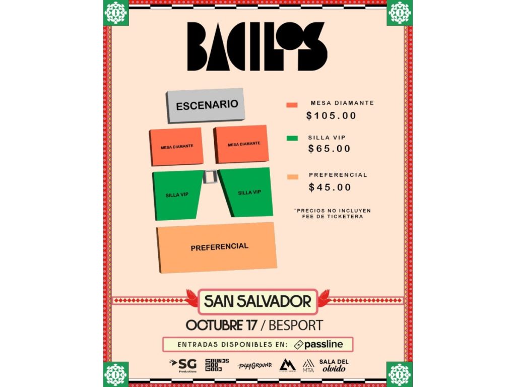 Mapas y precios de localidades para Bacilos en El Salvador.