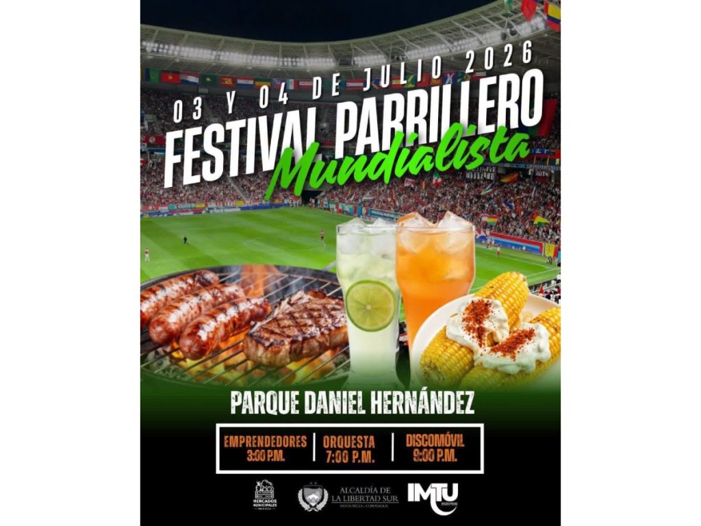 El Festival Parrillero Mundialista reunirá gastronomía, música y la transmisión de encuentros de la Copa Mundial de la FIFA 2026 en un ambiente familiar. Imagen/ Cortesía
