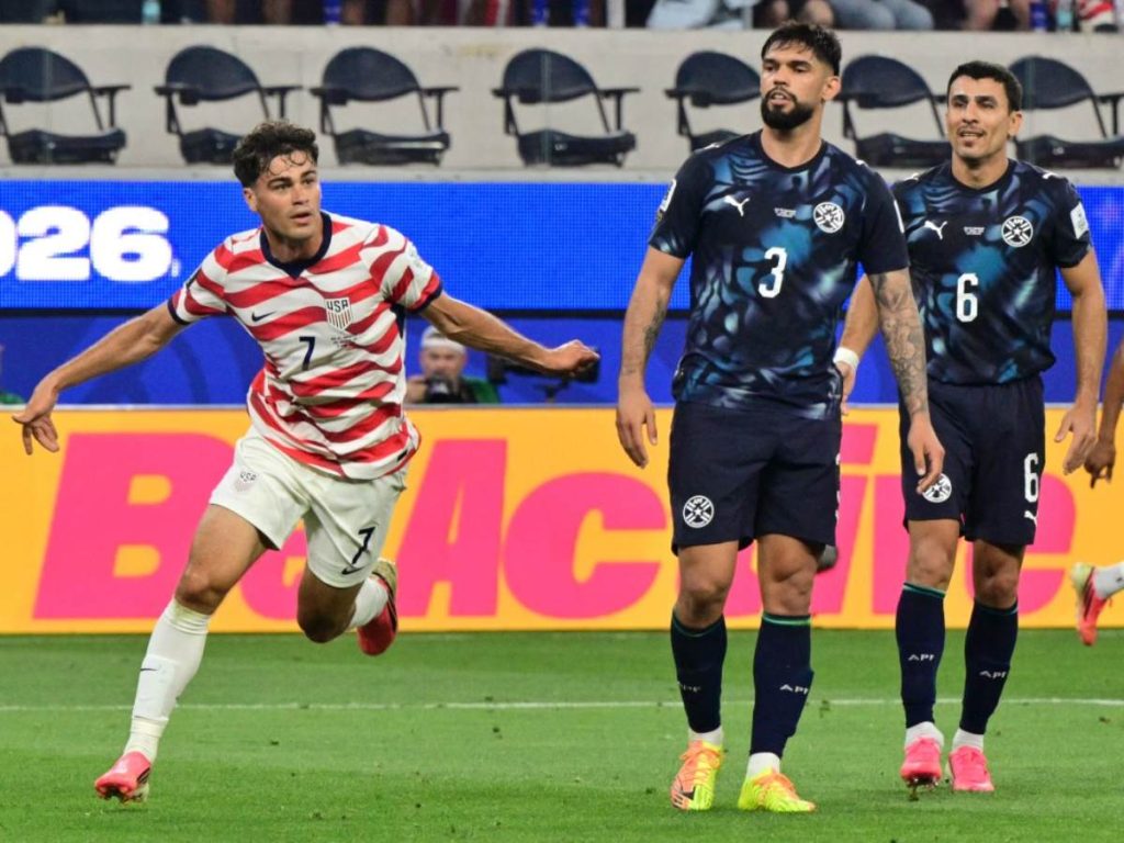 Gio Reyna celebra su gol ante Paraguay en el Mundial 2026. Foto AFP