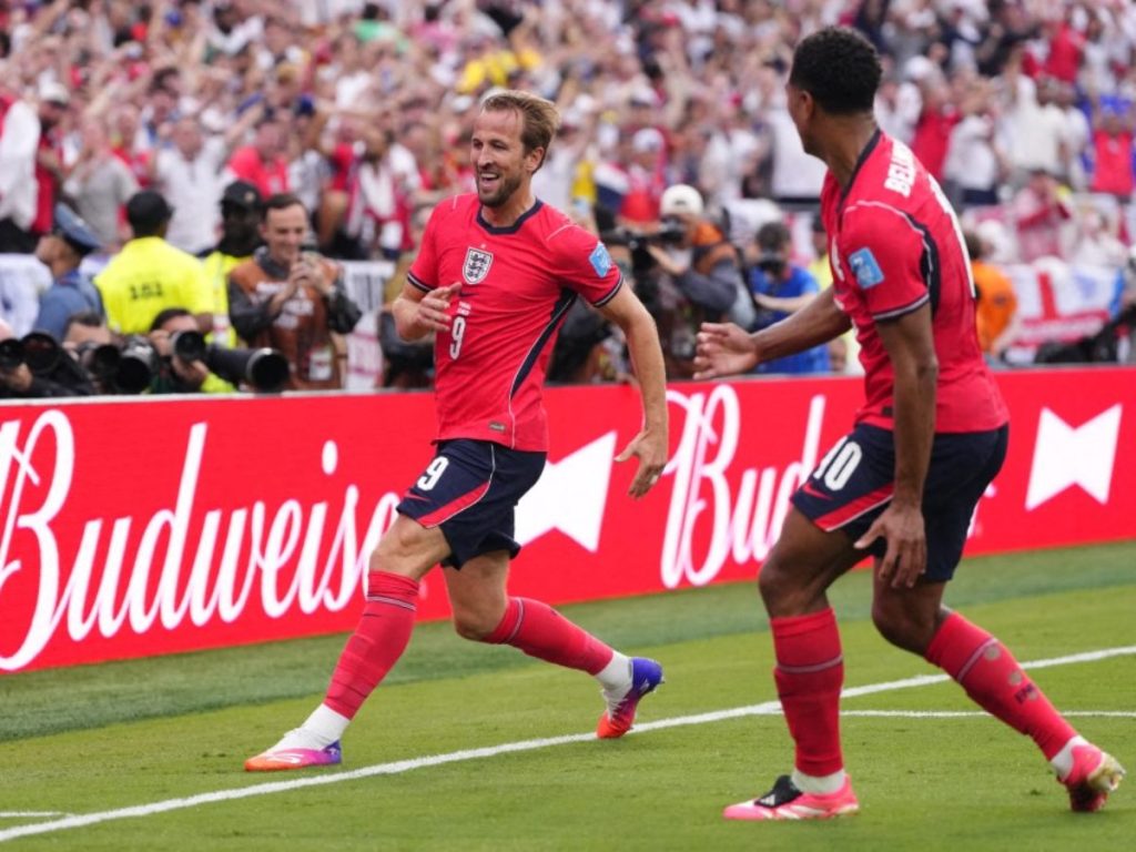 Harry Kane celebra su gol ante Panamá en el Mundial. Foto AFP
