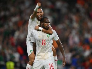 Issa Diop (14) celebra su gol ante Países Bajos en el Mundial 2026. Foto AFP