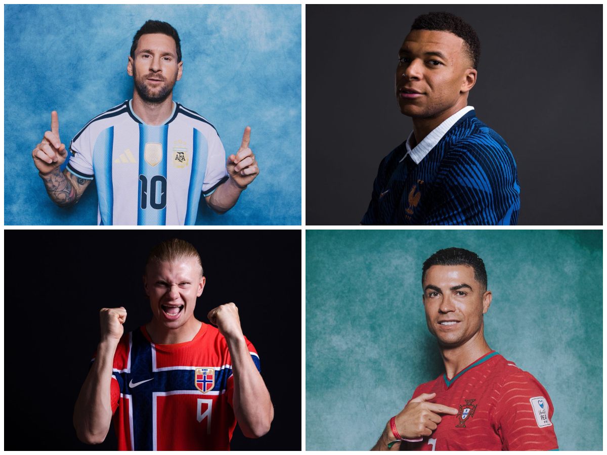 Messi, Mbappé, Haaland y Cristiano Ronaldo. Foto AFP