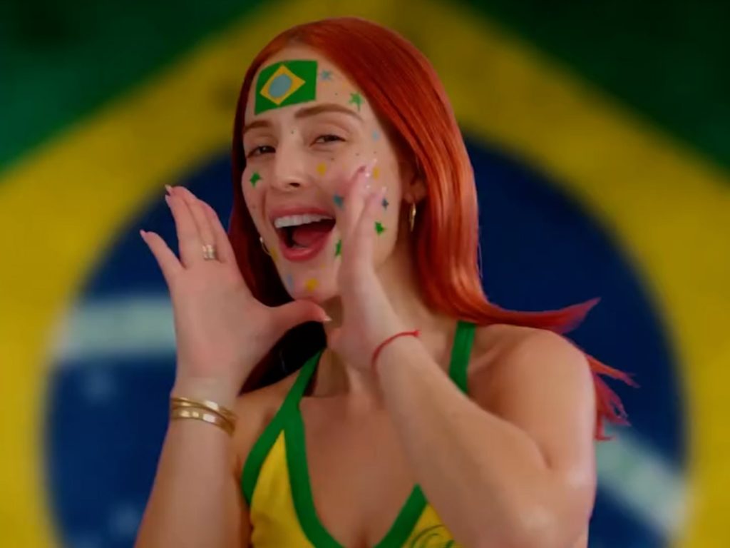 Con maquillaje artístico inspirado en los colores de Brasil, Nicolle Figueroa y otros creadores de contenido sorprendieron con un llamativo video viral.