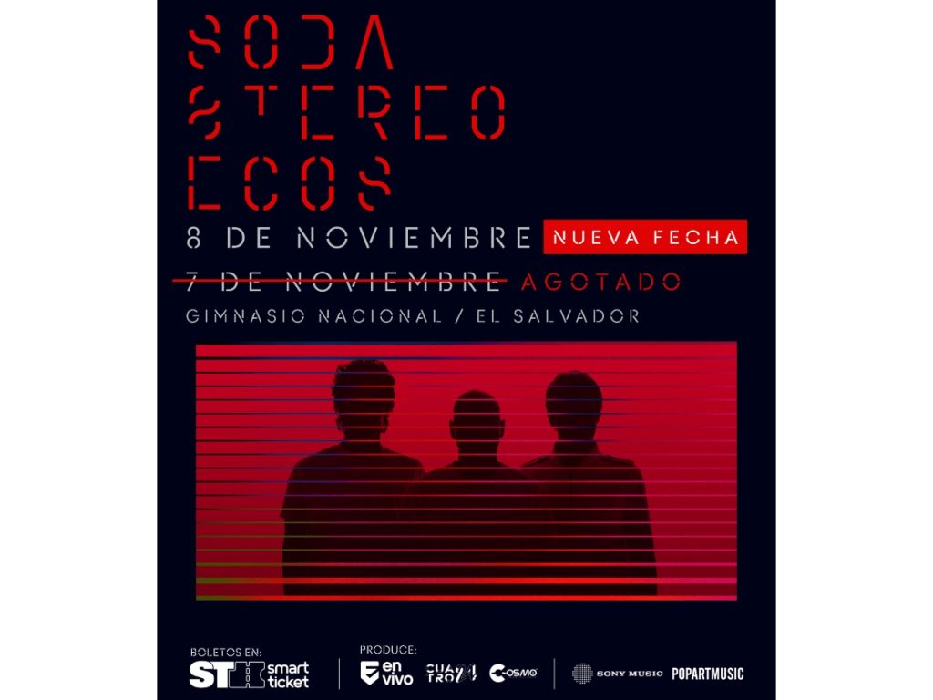 Segunda fecha para Soda Stereo Ecos en El Salvador.