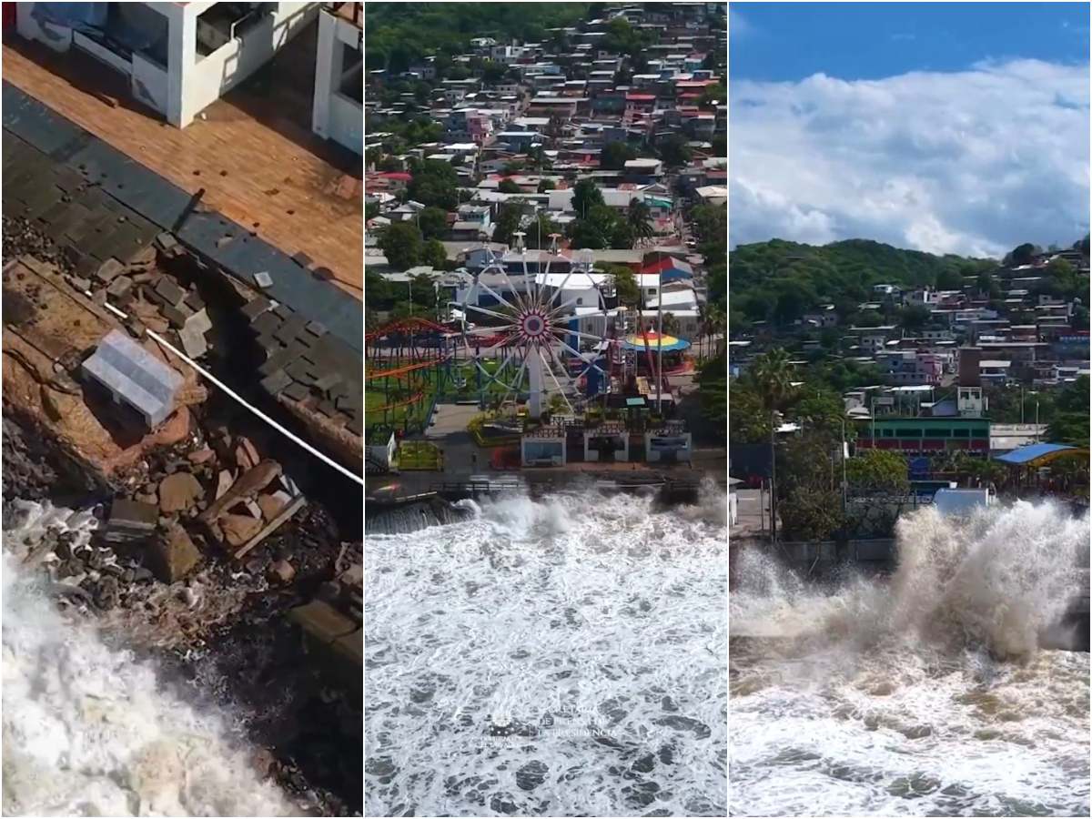 Cierran Puerto de La Libertad y Sunset Park por alto oleaje y reportan daños en malecón