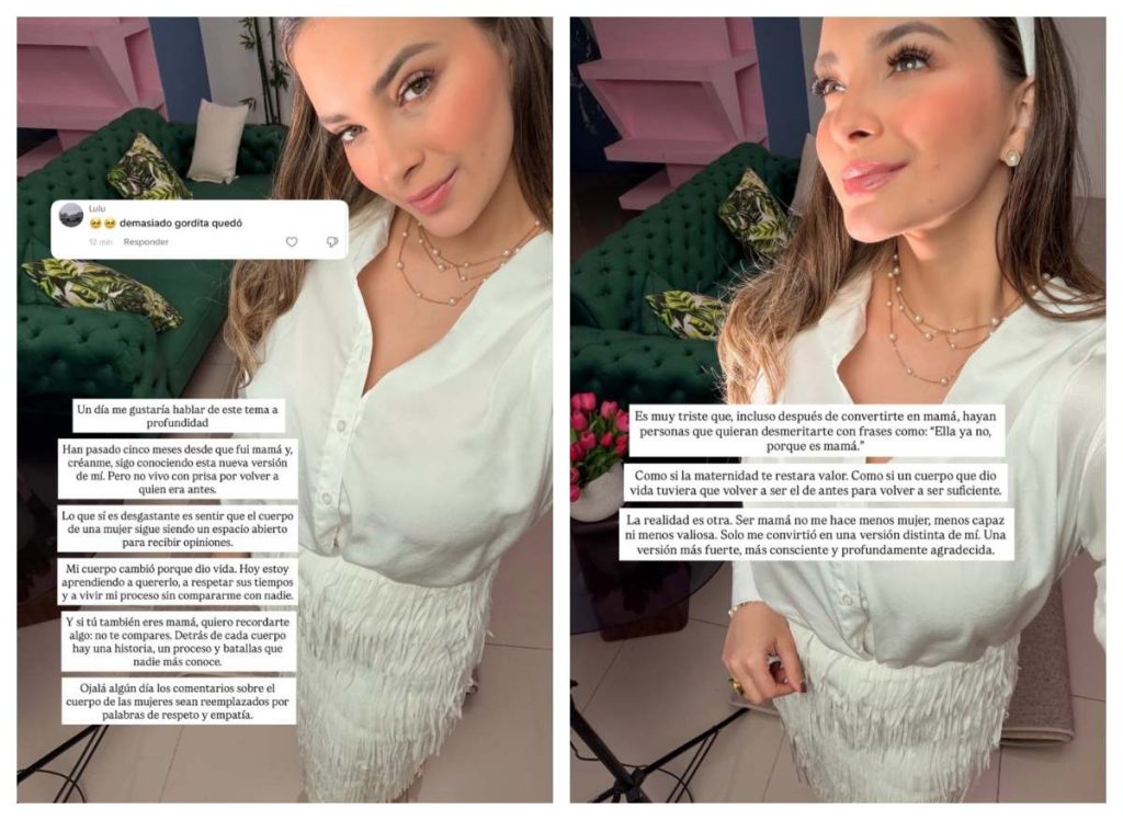 Irene Castillo responde a las críticas sobre su cuerpo tras convertirse en mamá: “Mi cuerpo cambió porque dio vida”