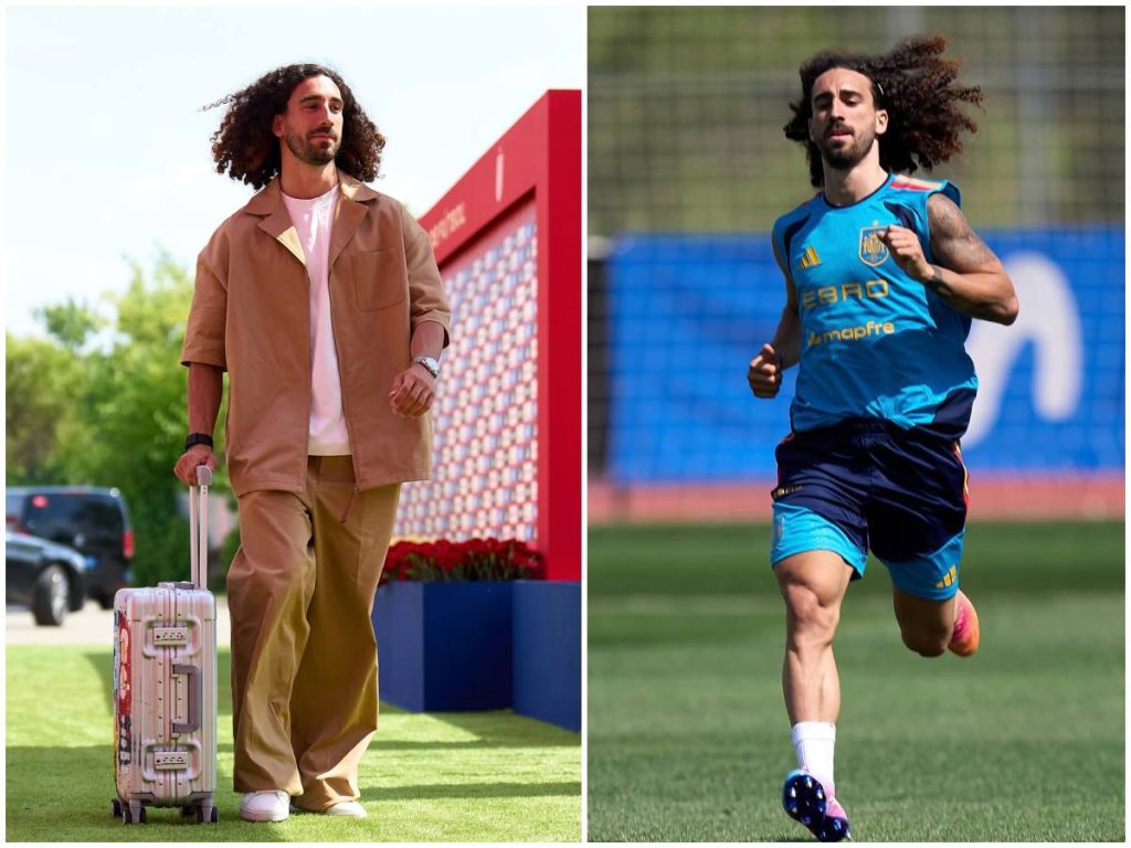 Marc Cucurella luce su melena rizada dentro y fuera del campo, un sello personal que combina estilo, volumen natural y cuidados constantes.