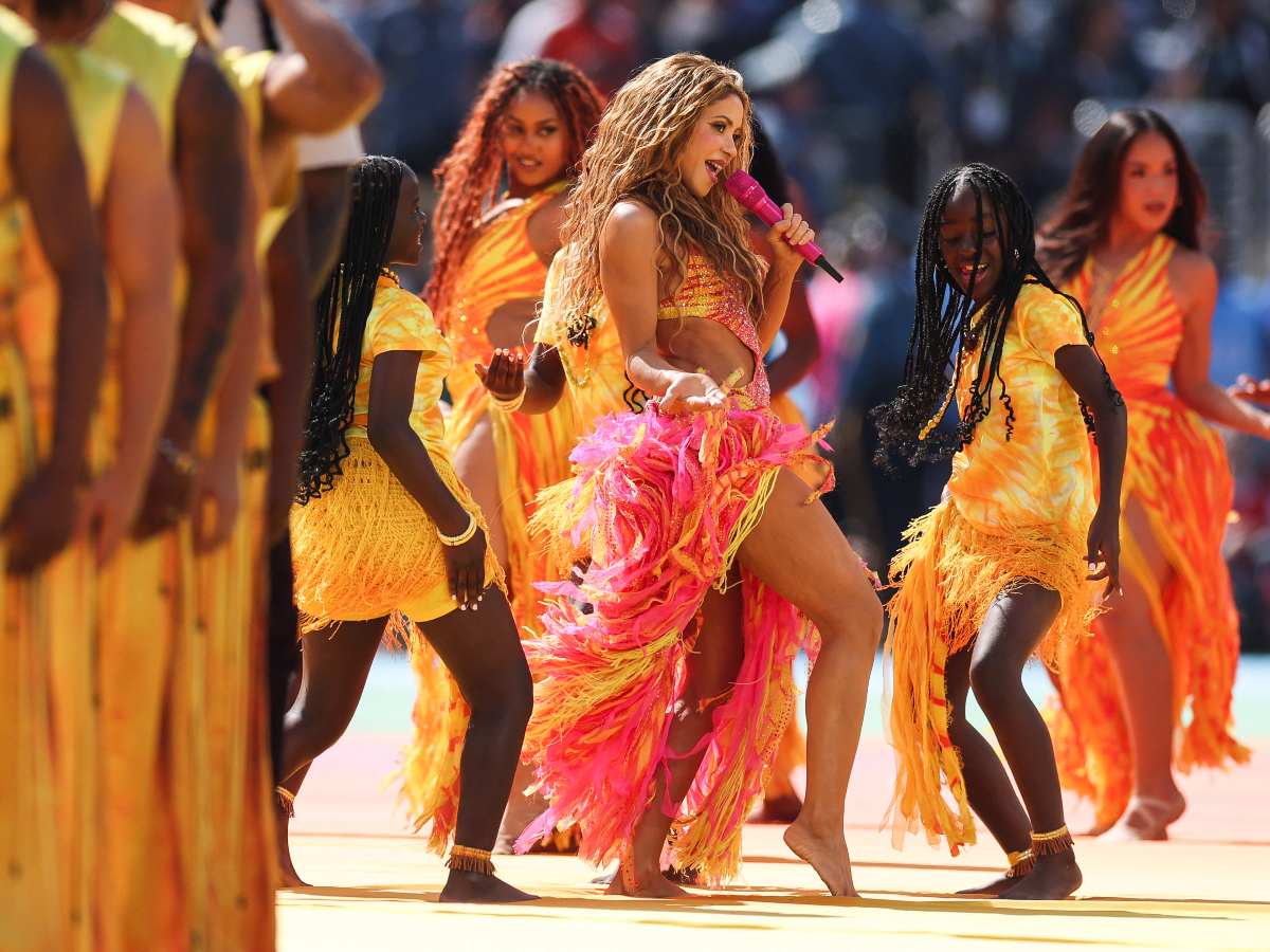 Shakira actúa durante el espectáculo de medio tiempo de la final del Mundial 2026 entre España y Argentina. AFP/Patricia de Melo Moreira