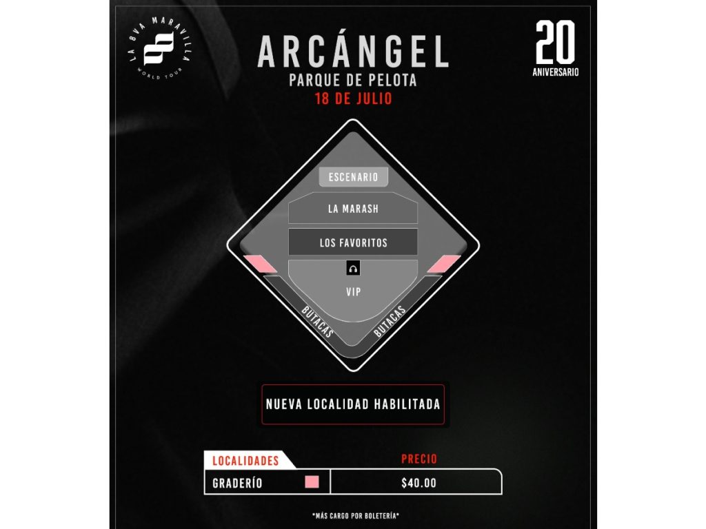 La producción habilitó una nueva localidad de graderío, mientras Butaca ya agotó todas sus entradas. Imagen/ Cortesía