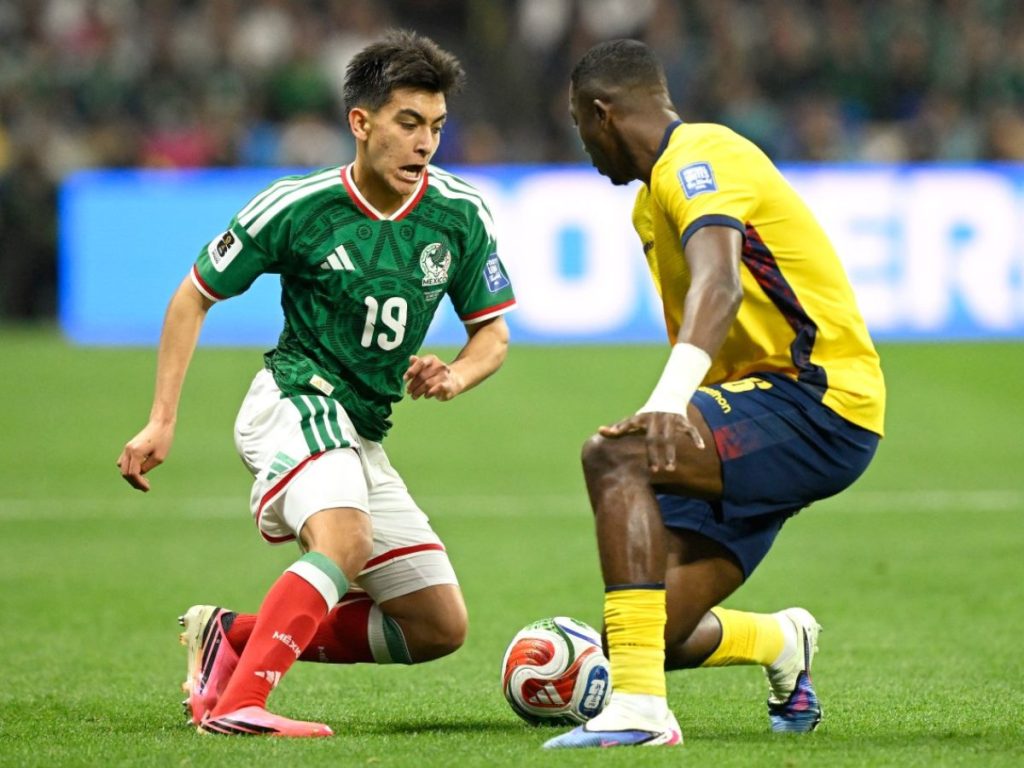 Gilberto Mora, ante Ecuador en el Mundial 2026. Foto AFP