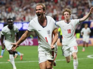 Harry Kane celebra su gol ganador ante Congo en el Mundial. Foto AFP