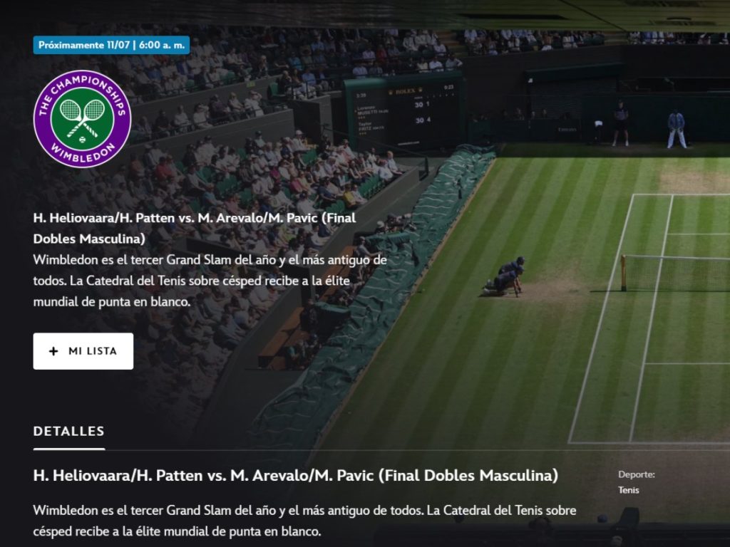 La final de dobles masculino de Wimbledon comenzará a las 6:00 a.m., hora de El Salvador, y podrá verse en vivo a través de Disney+. Foto / Cortesía ESPN