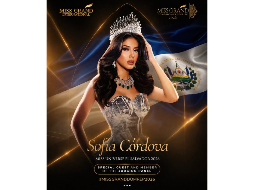Sofía Córdova representará a El Salvador como jurado e invitada especial en Miss Grand República Dominicana 2026.
