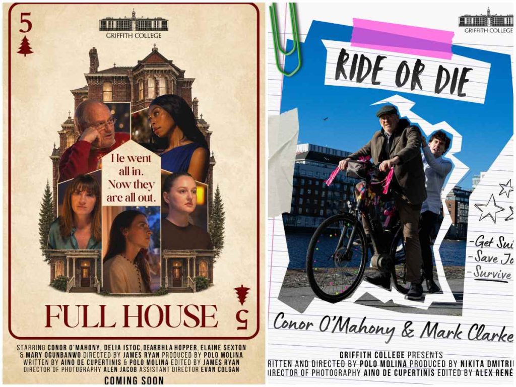 Los cortometrajes Full House y Ride or Die formaron parte de la muestra audiovisual de Griffith College en Irlanda.