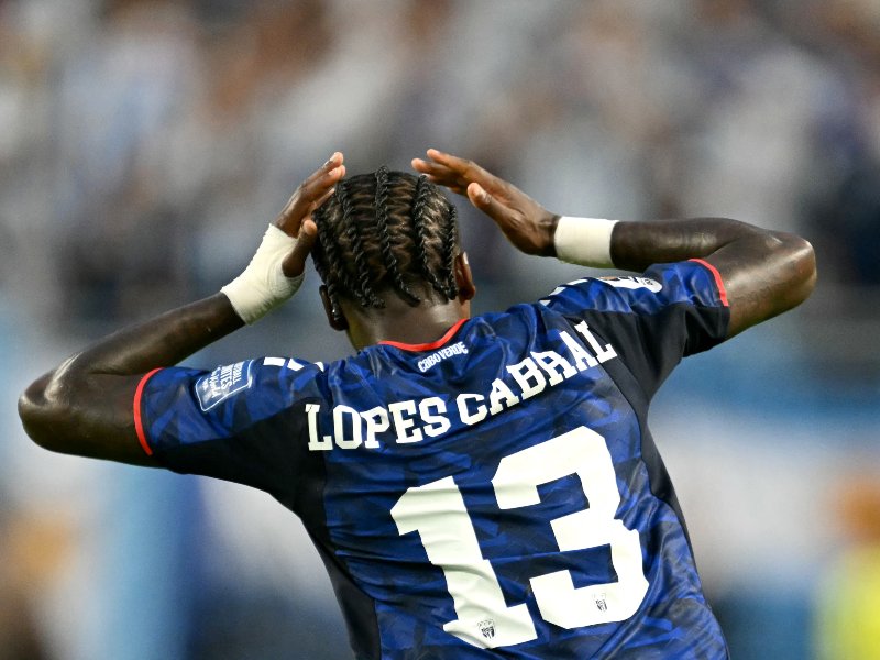 Sidny Lopes Cabral celebra el gol que puso el 2-2 de Cabo Verde ante Argentina