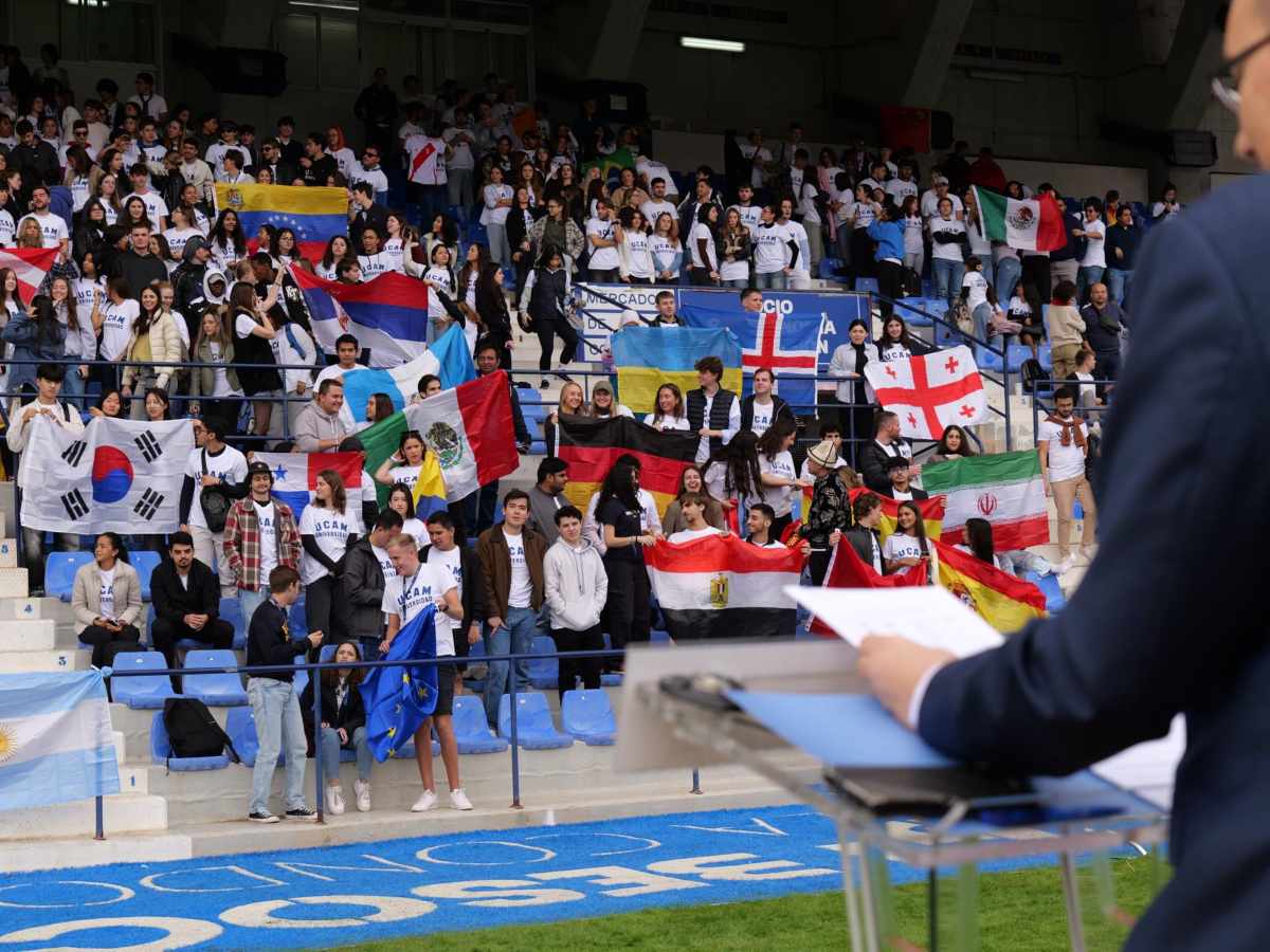 Acto de bienvenida a los alumnos internacionales de la Universidad Católica San Antonio de Murcia (UCAM). Foto EFE
