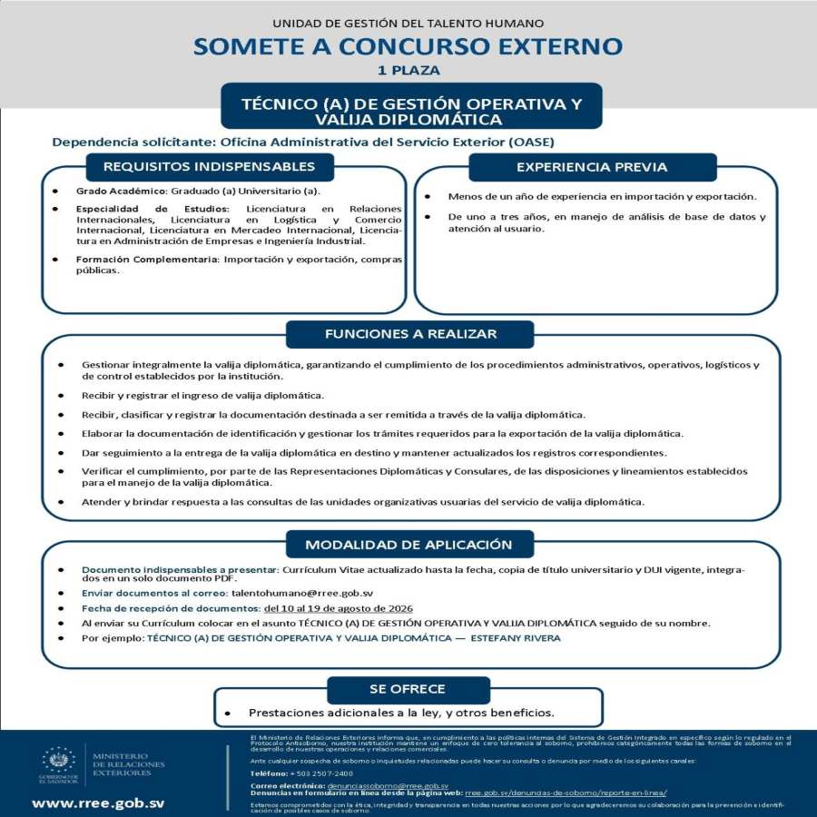 Convocatoria-Externa-Tecnico-de-Gestion-Operativa-y-Valija-Diplomatica-OASE