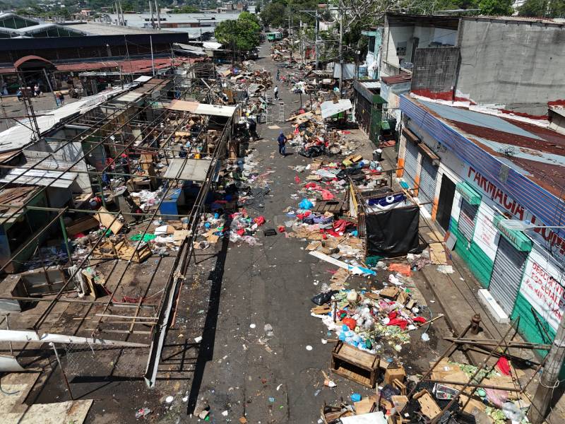 Personal municipal realizando labores de desmonte y recolección de escombros en la 7a avenida Sur.