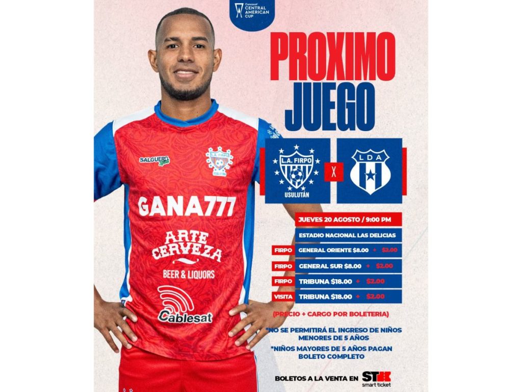 El equipo usuluteco recibirá al Alajuelense este jueves 20 de agosto, a las 9:00 p.m., en el estadio Las Delicias.