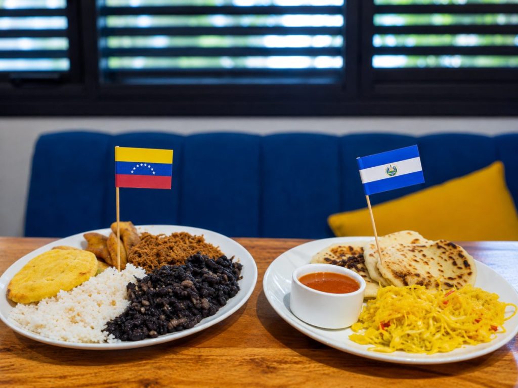 Las pupusas representan a El Salvador frente al pabellón criollo de Venezuela en el Mundial de Comidas organizado por Ibai Llanos.