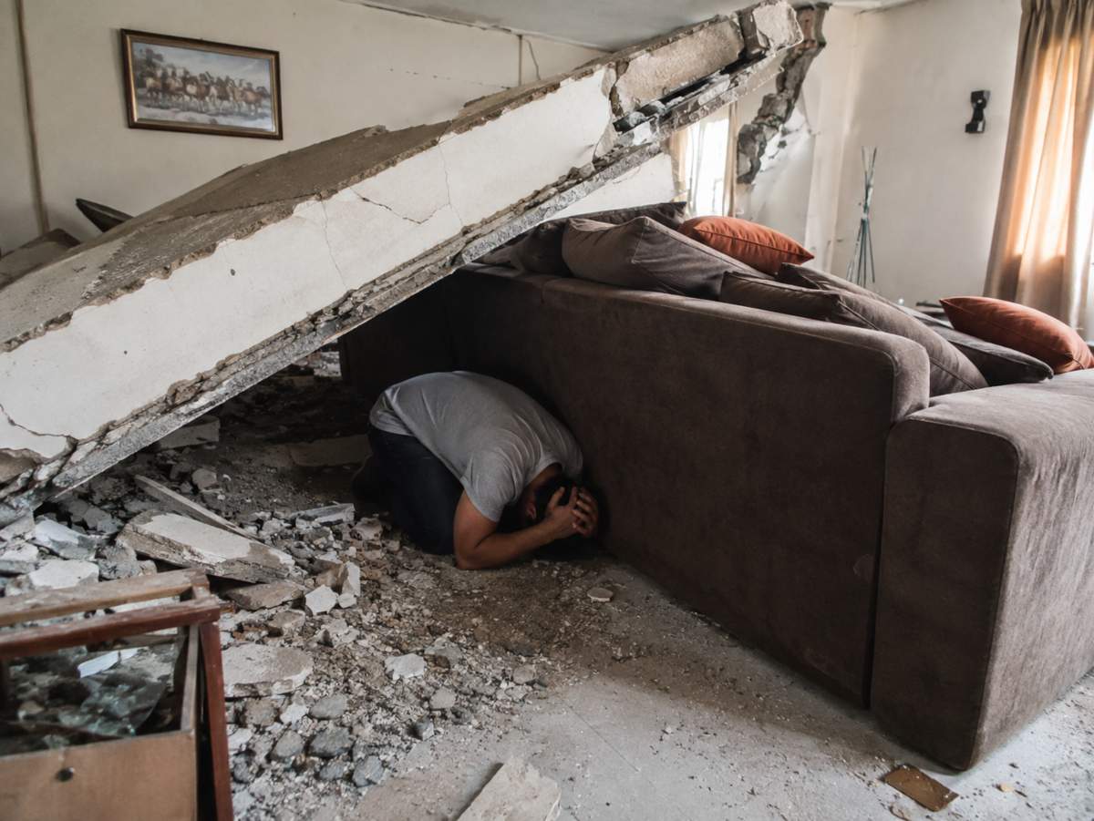 El llamado “triángulo de la vida” propone ubicarse junto a un mueble resistente para aprovechar un posible espacio libre si parte de la estructura colapsa durante un sismo.El llamado “triángulo de la vida” propone ubicarse junto a un mueble resistente para aprovechar un posible espacio libre si parte de la estructura colapsa durante un sismo.