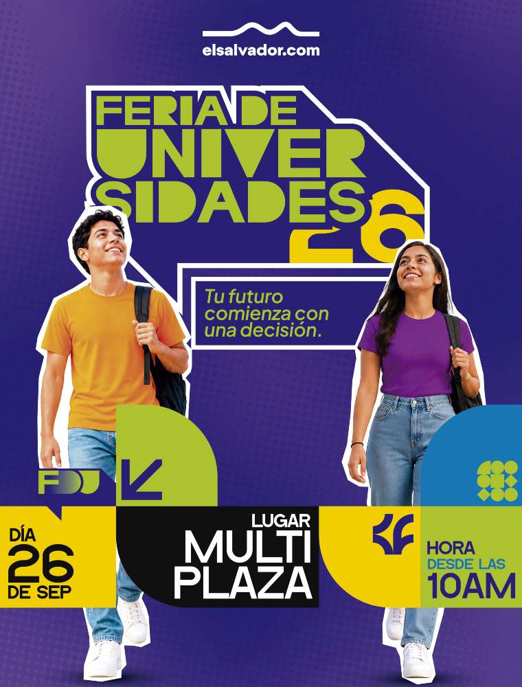 La Feria de Universidades 2026 de elsalvador.com se realizará el 26 de septiembre, desde las 10:00 a.m., en Multiplaza. Imagen / elsalvador.com