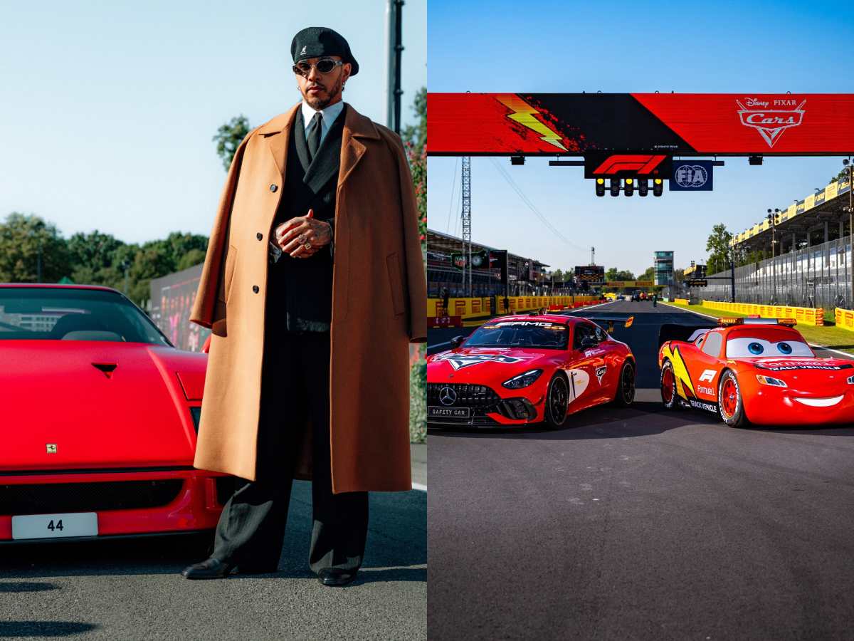 Rayo McQueen llega a Monza para el GP de Italia, mientras Lewis Hamilton sorprende con un Ferrari F40 y Norris busca su tercera victoria consecutiva.