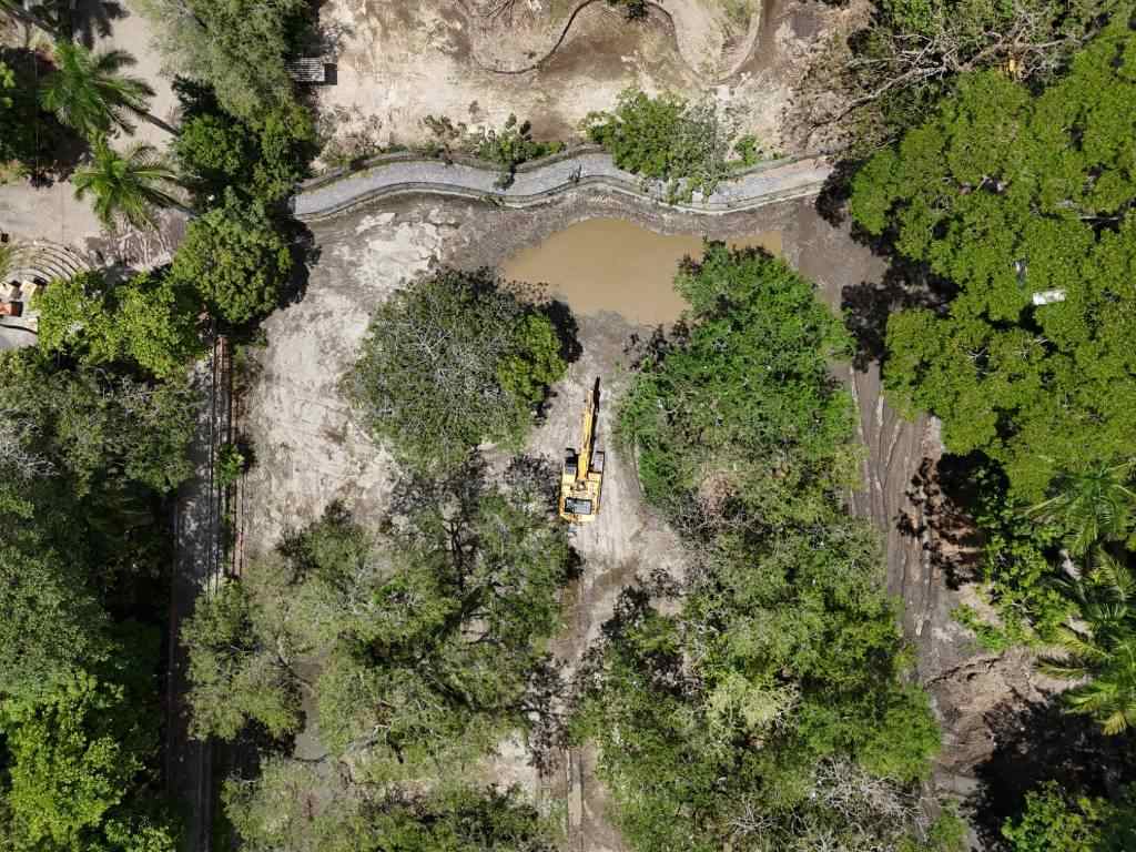 Lugar donde se encontraba el lago artificial conocido como la isla de los monos.