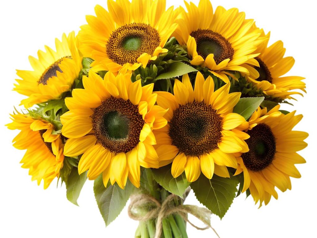 Girasoles: Grandes, luminosos y expresivos, los girasoles destacan por su fuerte presencia visual.