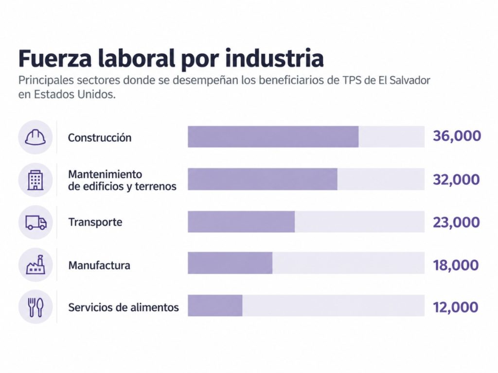 Unos 170,000 beneficiarios viven en Estados Unidos y 152,000 forman parte de la fuerza laboral, especialmente en construcción, mantenimiento, transporte, manufactura y servicios de alimentos.