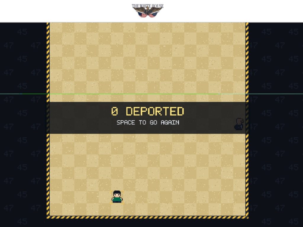 El juego representa a un personaje que reúne personas en la frontera para deportarlas. Foto: captura de pantalla