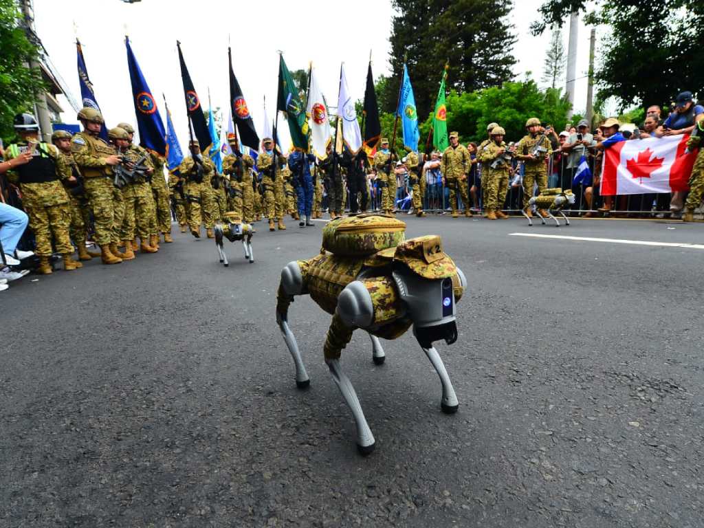 Los dispositivos con forma de perro fueron parte del despliegue de la Fuerza Armada.