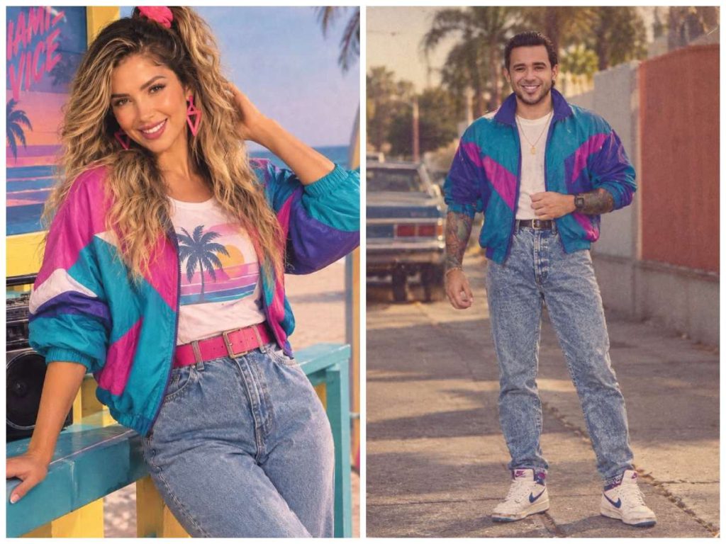Larissa Vega Graniello y Roberto Menéndez se suman al trend de los años 80 con imágenes creadas con IA.