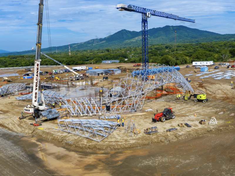 El Aeropuerto Internacional del Pacífico se construye en el cantón El Ciprés, distrito de Conchagua, en La Unión. Foto: cortesía CEPA.