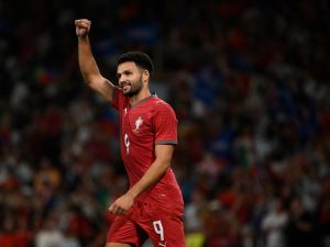 Gonçalo Ramos celebra el gol que selló la remontada de Portugal ante Noruega y aseguró el pase luso a cuartos de final.