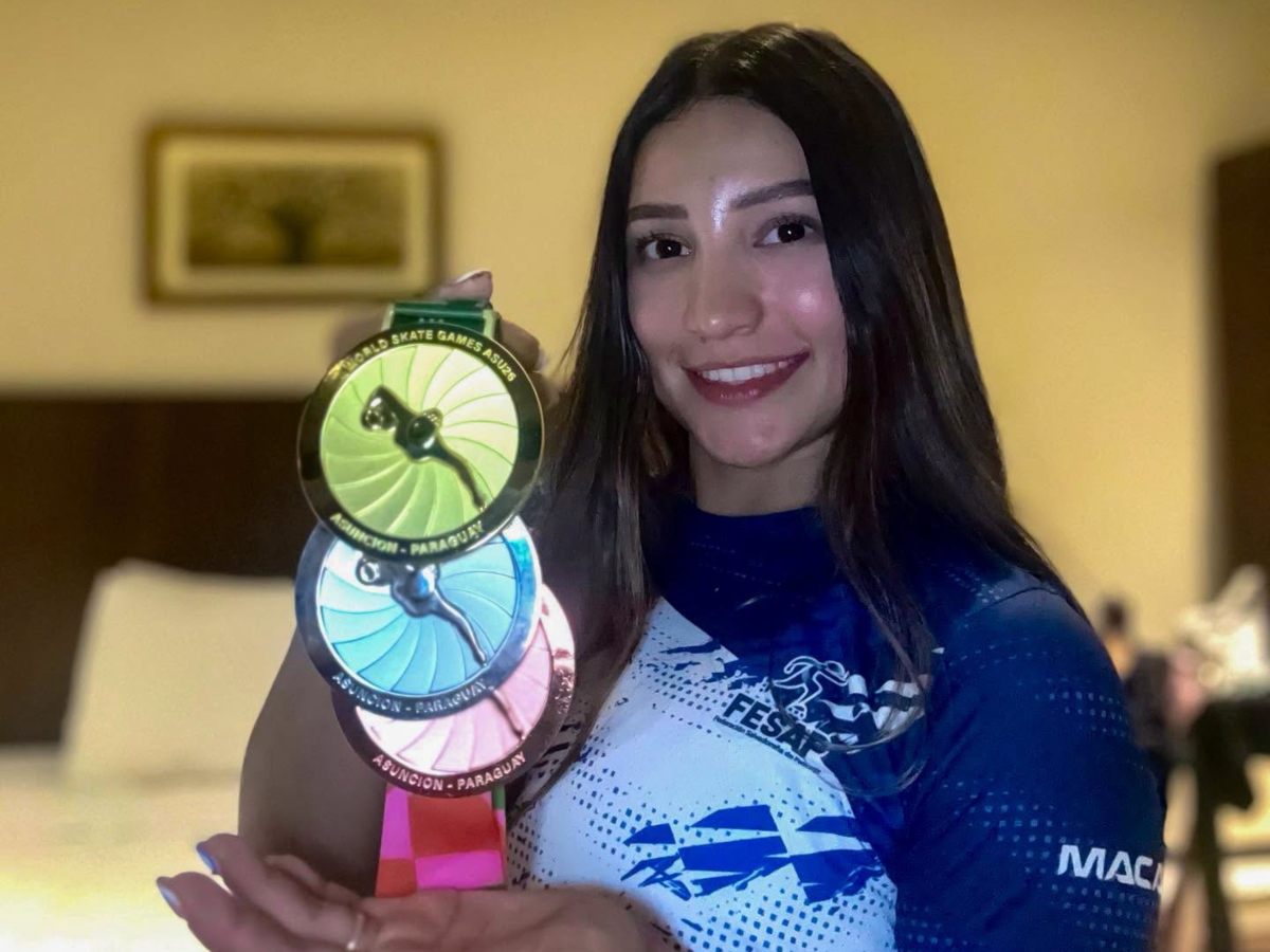 Ivonne Nóchez cerró los World Skate Games 2026 con oro, plata, bronce y un récord mundial para El Salvador. /Foto Comité Olímpico ESA