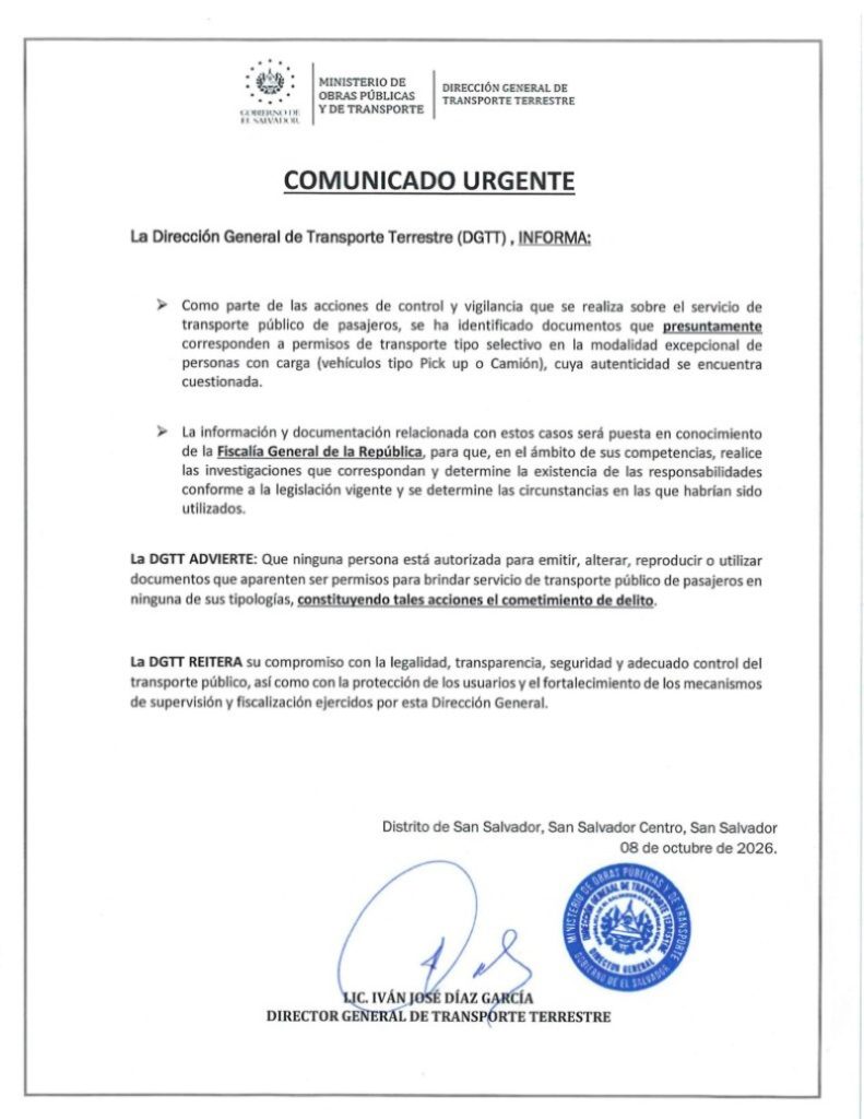 El VMT detectó documentos de presuntos permisos de transporte público cuya autenticidad está en duda.