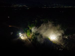 Las detonaciones controladas se realizaron durante la madrugada del domingo 25 de octubre en el tramo Los Chorros.