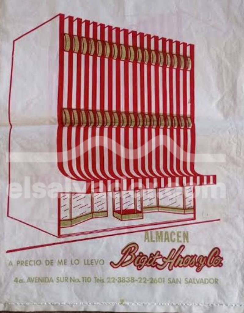 La imagen del edificio modernista del almacén Bigit, estaba impreso en las bolsas de comprados.