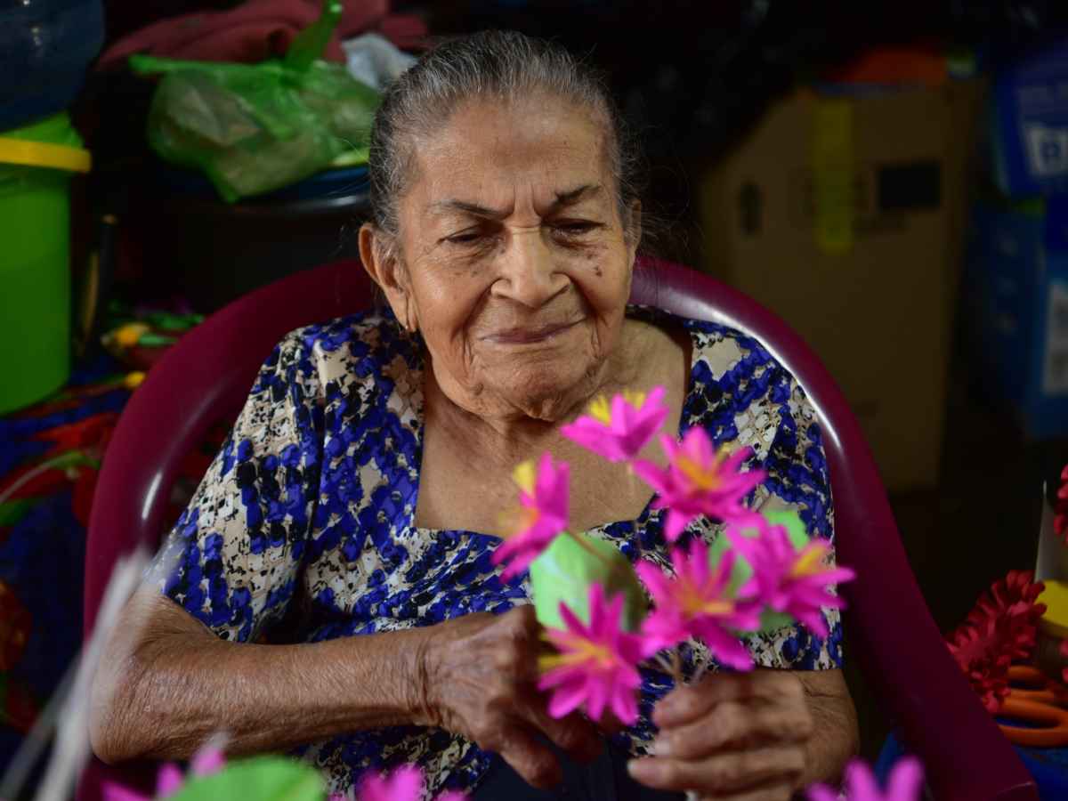Entre colores vivos, aroma a parafina y manos que no se detienen, la casa de Francisca Dora Tobar, es un jardín de flores que nunca mueren.Entre colores vivos, aroma a parafina y manos que no se detienen, la casa de Francisca Dora Tobar, es un jardín de flores que nunca mueren.